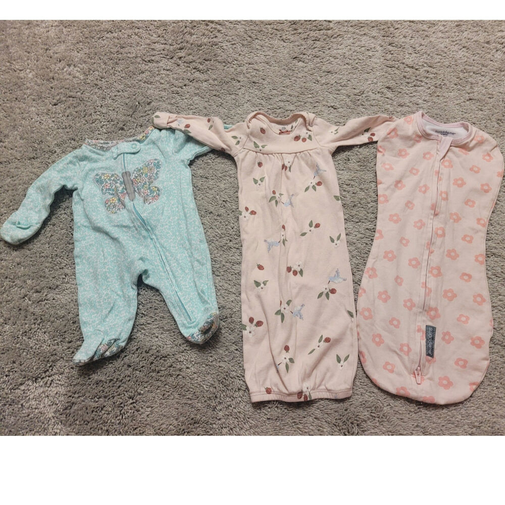 Carter’s Newborn Baby Girl Bundle SwaddleMe Sleep Sack Gown Sleeper Pink Lot
